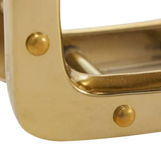 6" Gold Aluminum Geometric Floating Clock {9}