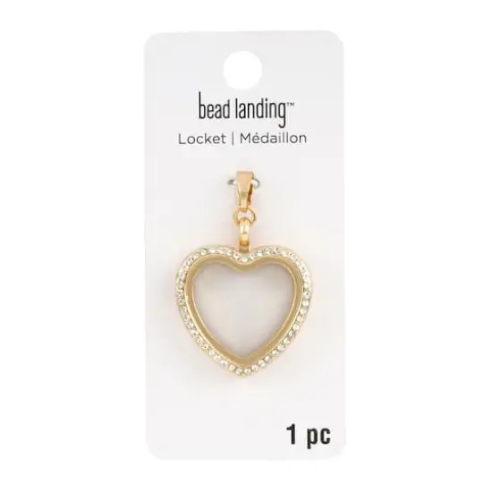 Clear & Gold Heart Locket by Bead Landing&trade; {4}