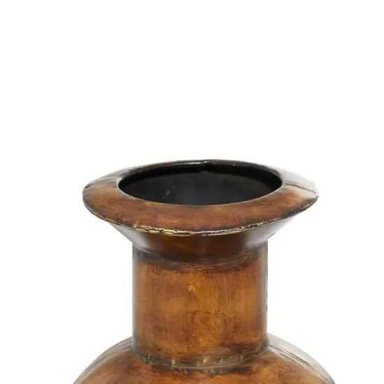 Set of 3 Brown Metal Rustic Vase, 50", 35", 26" {8}