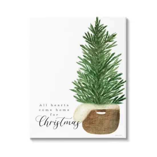 Stupell Industries All Hearts Home For Christmas Phrase Canvas Wall Art {1}