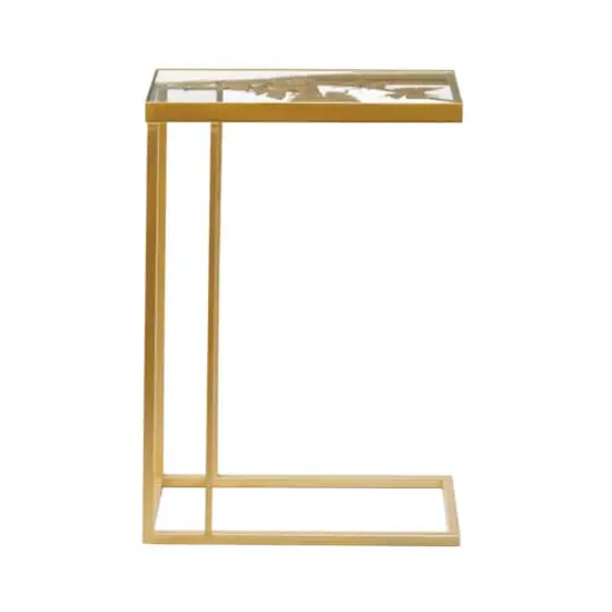 25" Gold Metal Contemporary Accent Table {4}