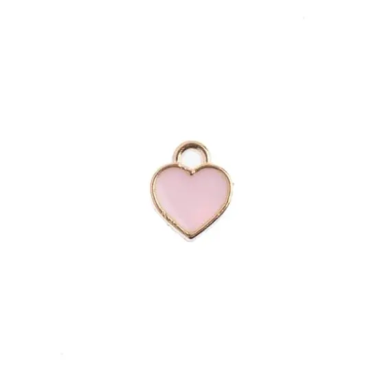 John Bead Sweet & Petite Small Hearts Charms, 10ct. Pink {1}