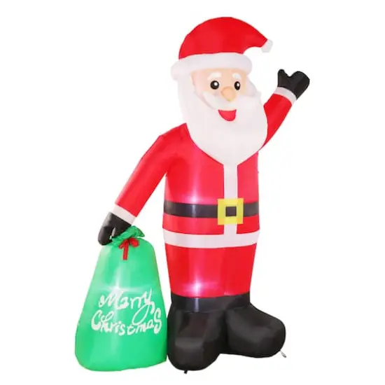 8ft. Inflatable Christmas Santa with Warm White LED Lights {1}