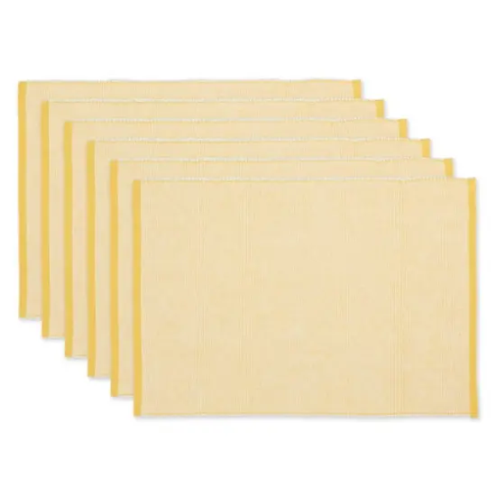 DII&reg; Eco-Friendly Fine Ribbed Placemats, 6ct. Honey Gold {1}