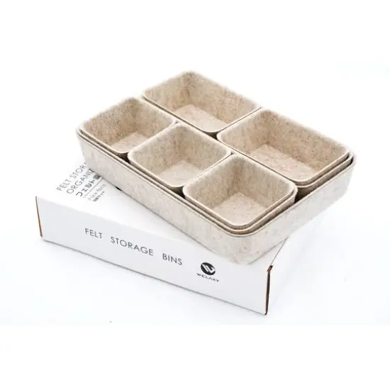Welaxy Felt 8 Piece Drawer Organizer Tray Set Oatmeal {9}