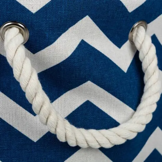 DII&reg; 15" Round Chevron Fabric Bin Navy {7}