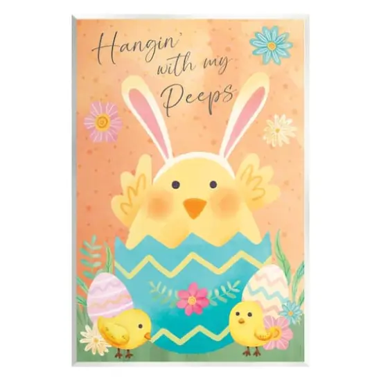 Stupell Industries Hangin' With My Peeps Easter Egg Chicks Wall Plaque Art {1}