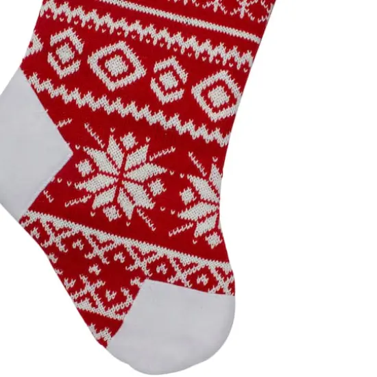 21.5" Alpine Chic Knit Snowflake Stocking {5}