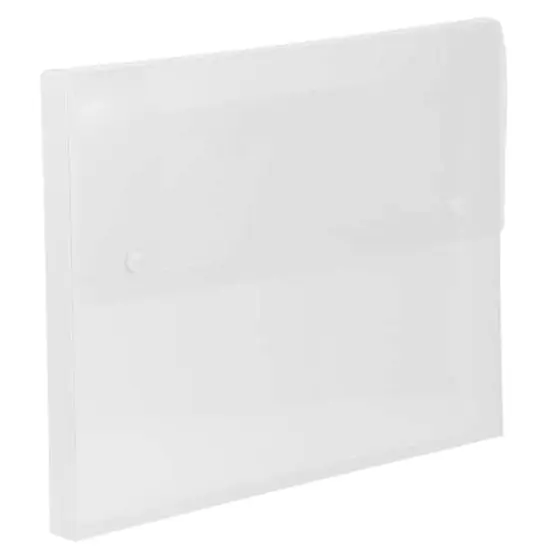 JAM Paper Clear Plastic Portfolio with Two Button Snap Closure 9.5" x 12.5" {6}