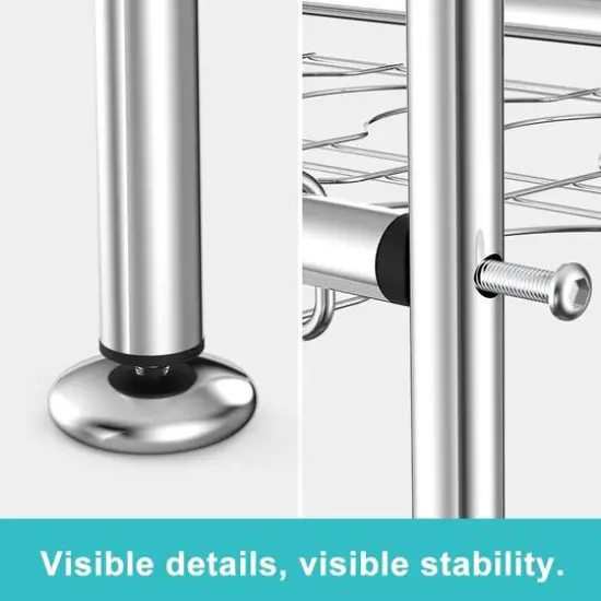 Silver Stainless Steel Adjustable Dish Racks {5}