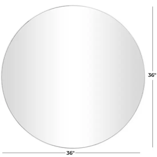 White Wood Thin Framed Wall Mirror 36" x 1" x 36" {6}