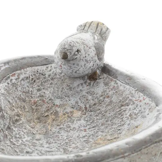 15" Gray Polystone Country Birds Garden Sculpture {8}