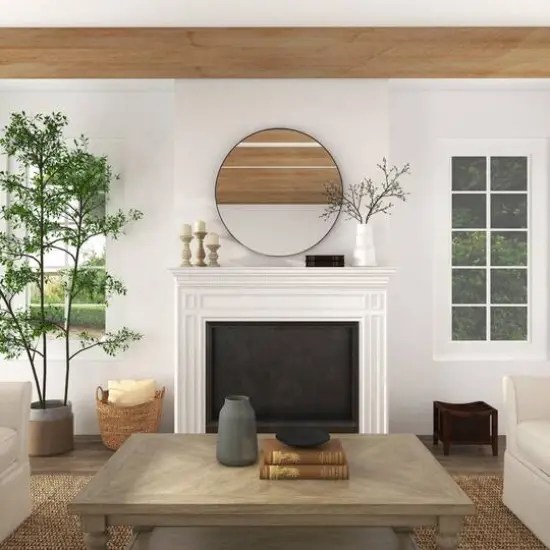 Mango Wood Traditional Candle Holder Set Cream {18}