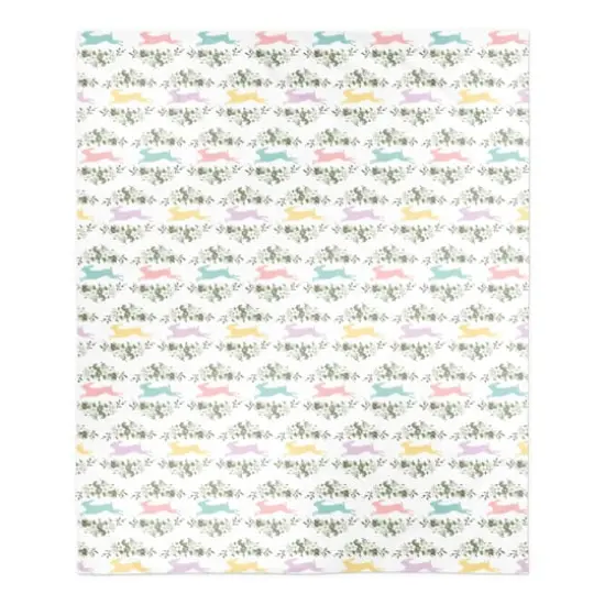 Pastel Rabbits Sherpa Fleece Blanket {1}
