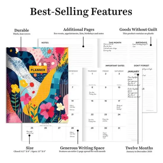 2026 Colorful Collage Medium Monthly Planner {6}