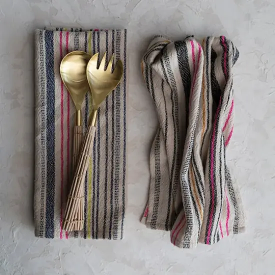 Hello Honey&reg; Multicolor Striped Cotton Tea Towel Set {3}