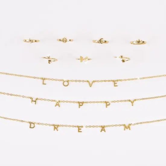 Make It Real&trade; 3C4G Happy Thoughts Necklace & Ring Set {4}