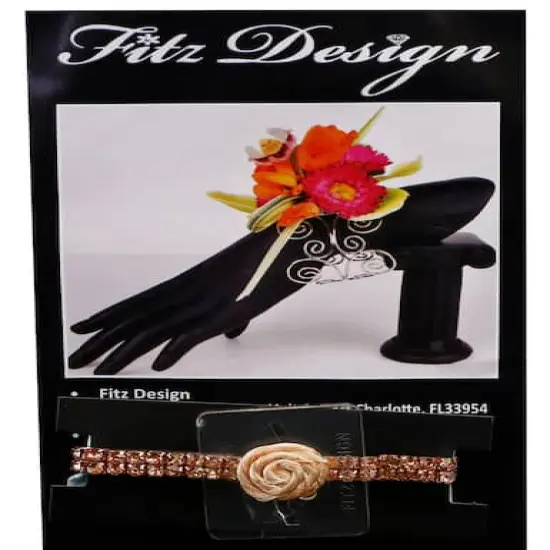 Jam Paper Sophisticated Lady Floral Bracelet Rose Gold {4}