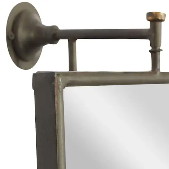 28" Rectangle Wood Wall Mirror Black {4}