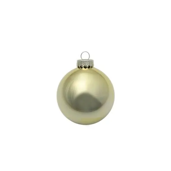 Whitehurst 40ct. 1.25" Glossy Glass Ball Ornaments Gold Shiny {1}