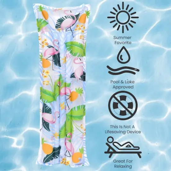 Pool Central 6ft. Inflatable Pink Flamingo Swimming Pool Float {5}