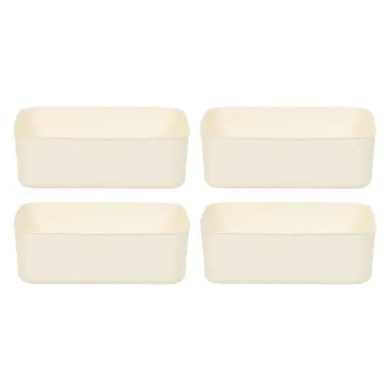 IRIS&reg; Medium Cream Nestable Storage Organizer Bins, 4ct. {1}