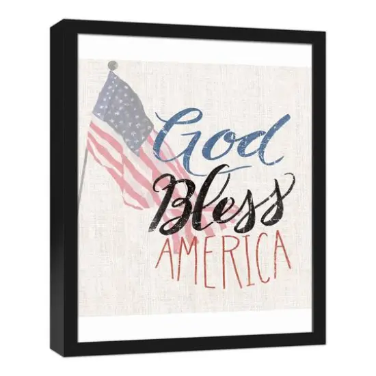 God Bless America Black Framed Canvas {3}