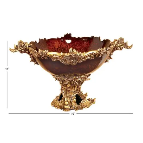 19" Gold Resin Traditional D&eacute;cor Bowl {11}