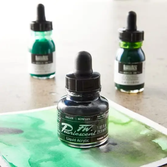 Daler-Rowney&reg; 1oz. FW Pearlescent Liquid Acrylic Ink 032 Black {3}