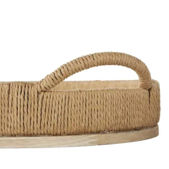 Brown Wood Tray with Wood Base Set {8}