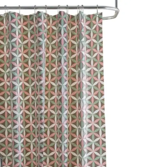 Bath Bliss Gray Geo Shape Design PEVA Shower Curtain {1}