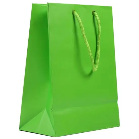 JAM Paper Medium Gift Bags with Rope Handles, 3ct. Lime Green {1}