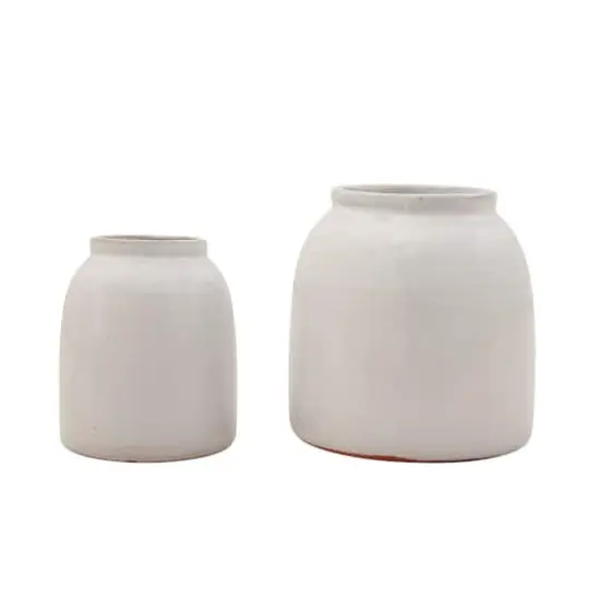 Hello Honey&reg; White Terra Cotta Vase Set {1}
