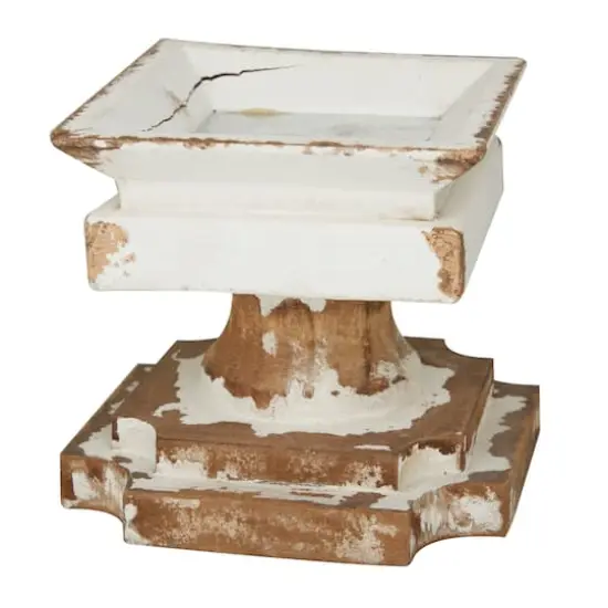 White Wood Vintage Candleholder Set {5}