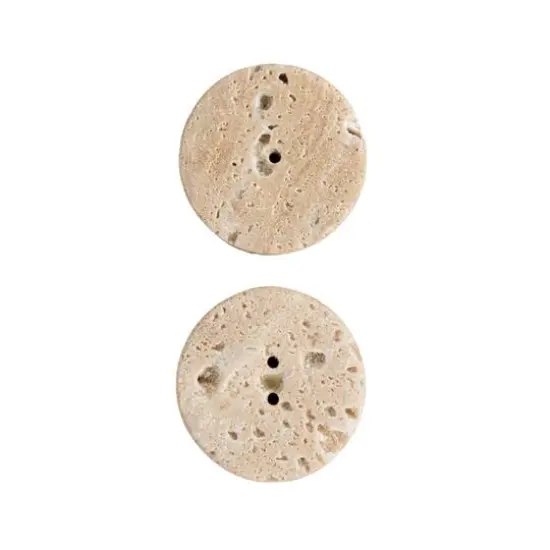 Hello Honey® Natural Round Travertine Salt & Pepper Shaker Set {8}