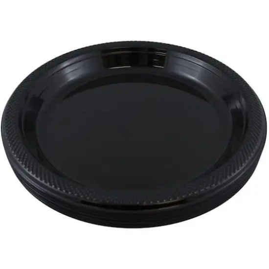 JAM Paper 10.25" Plastic Party Plates, 20ct. Black {3}