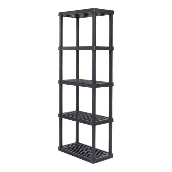 IRIS 5.3ft. Black Plastic Rack Shelf with 5 Medium Shelves {1}