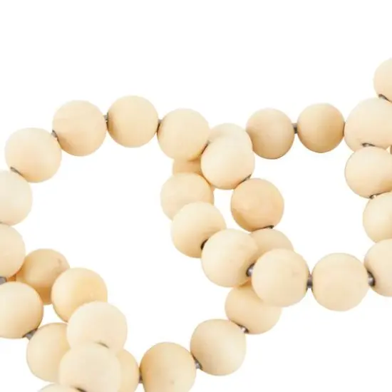 20" Light Brown Wood Chain Beaded 9 Link Sculpture {5}