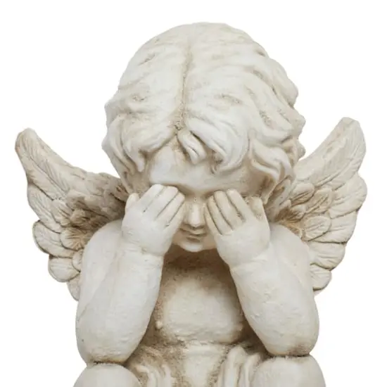 29" White Stone French Country Angel Garden Sculpture Set {7}