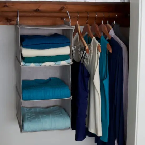 Household Essentials 3 Shelf Hanging Closet Organizer Silver {3}