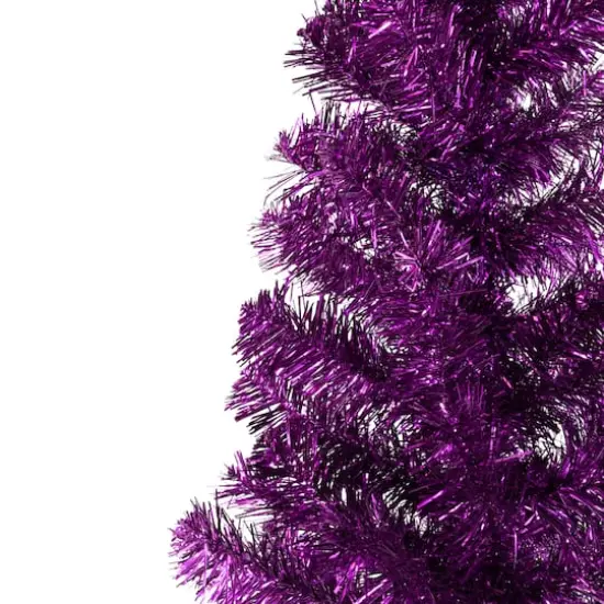 4ft. Unlit Purple Tinsel Artificial Christmas Tree {4}