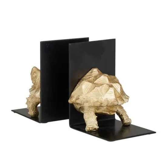 CosmoLiving by Cosmopolitan Brass Polystone Coastal Bookends, 6" x 5" x 4" {6}