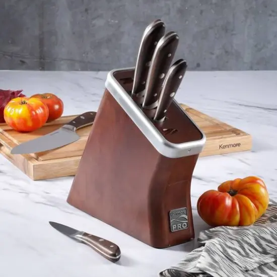 Kenmore&reg; Pro Truman 6-Piece High Carbon Stainless Steel Cutlery Set with Wood Handles {6}