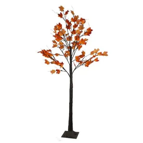 6ft. Warm White LED Lighted Autumn Harvest Maple Leaf Tree {1}