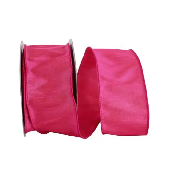 Reliant 2.5" x 20yd. Dupioni Wired Ribbon Hot Pink {1}