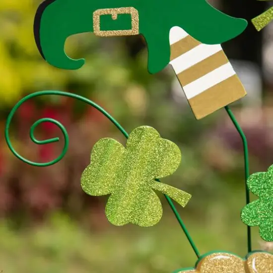Glitzhome® 31.5" Wooden St. Patrick's Leprechaun Belt Décor {7}