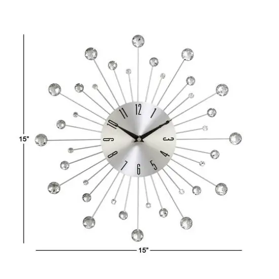 Silver Glam Metal Wall Clock {7}