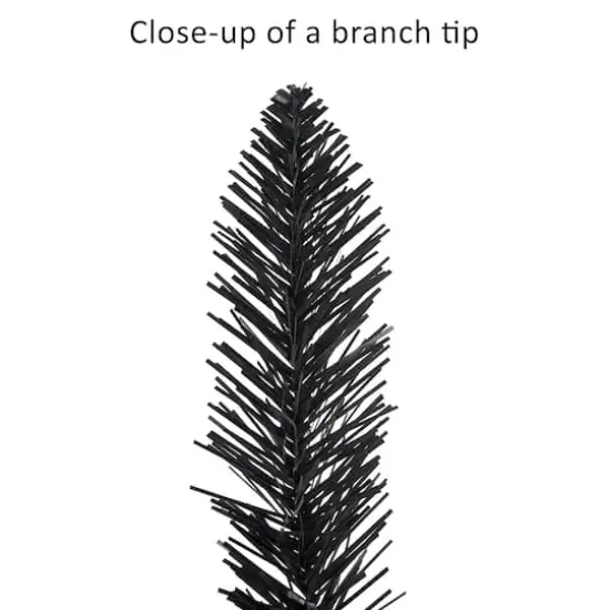 4ft. Pre-Lit Black Artificial Alpine Pencil Christmas Tree, Clear Lights {7}