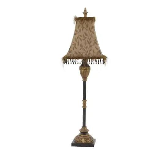 Brass Metal Tuscan Table Lamp, 33" x 10" x 10" {3}
