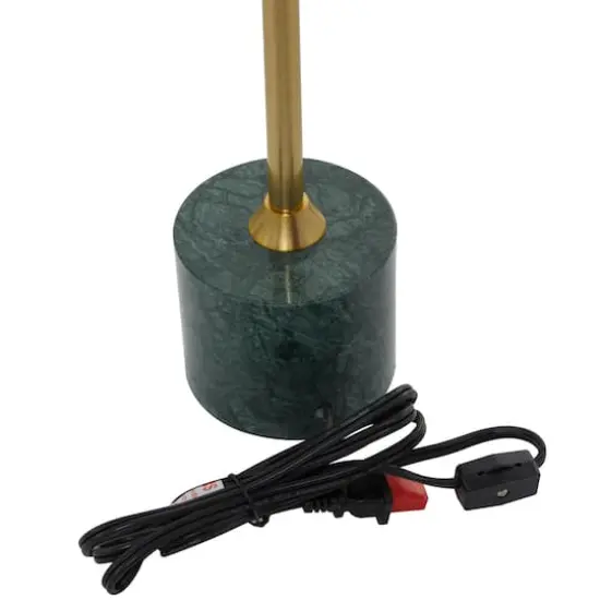 Black Metal Umbrella Style Desk Lamp with Marble Base 10" x 10" x 28" {5}